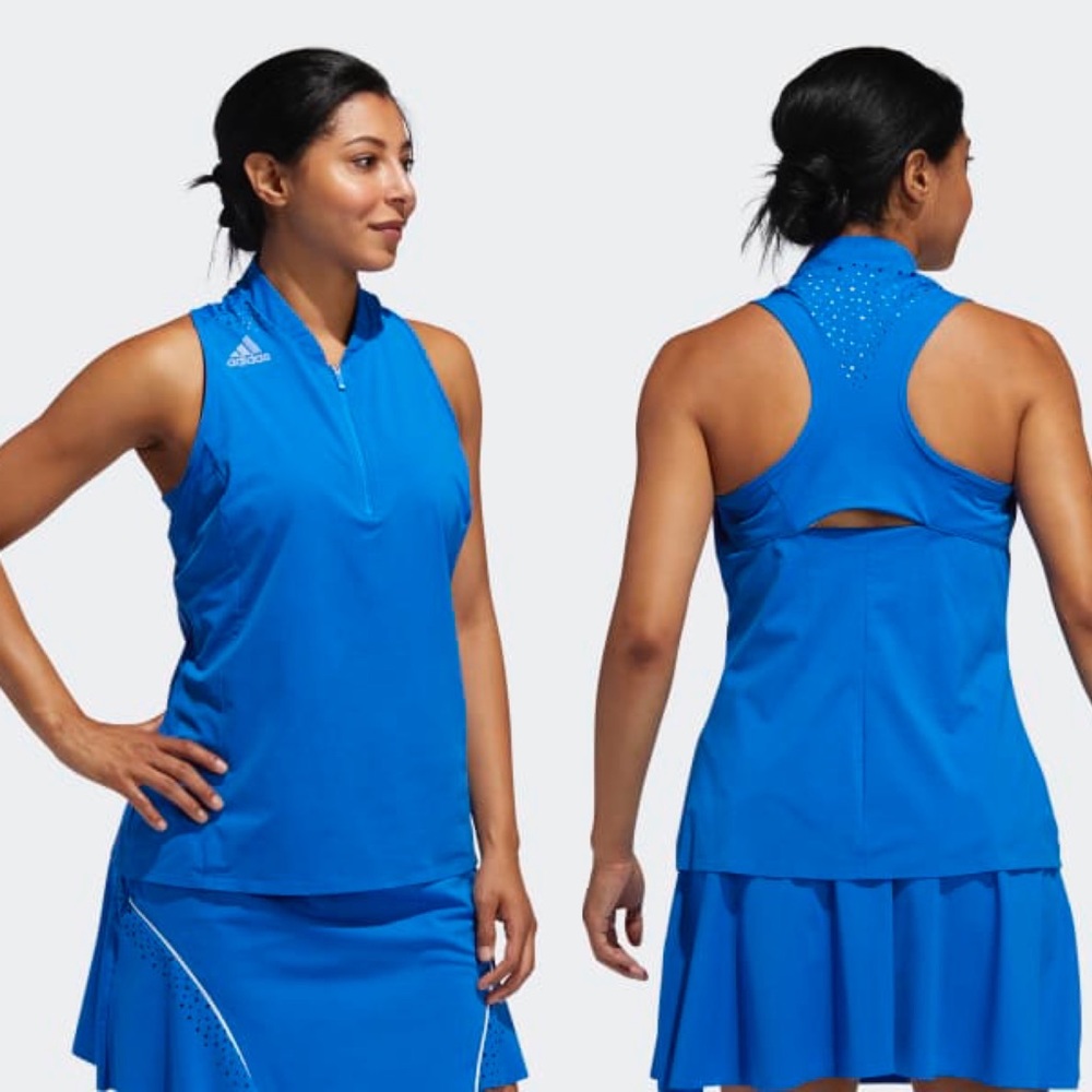 Adidas Racerback Polo Shirt - Glory Blue